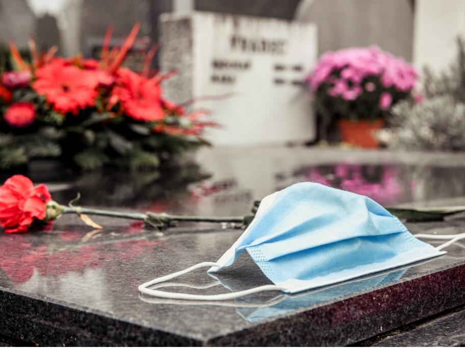 Mask by grave